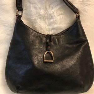 Ralph Lauren Black Leather Hobo Bag Like NEW